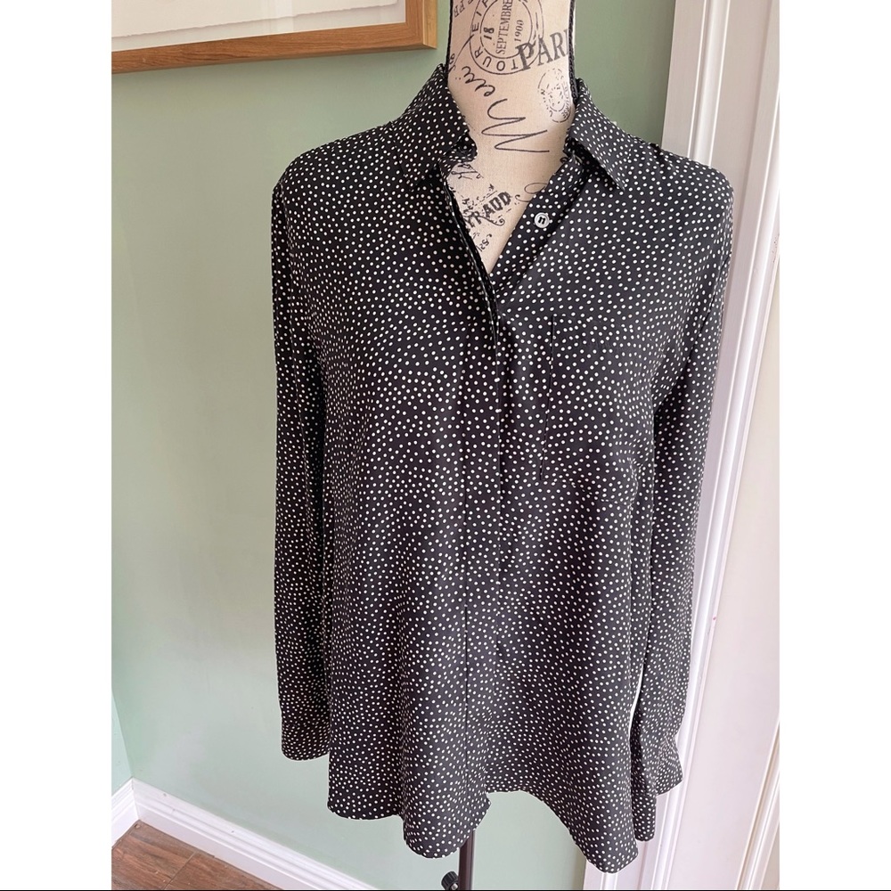 NWOT FRAME Silk Polka Dot Button down Blouse